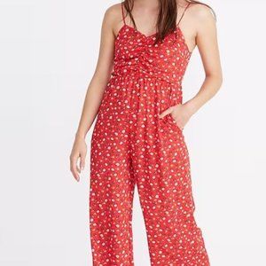 Madewell Ruched Wide-Leg Jumpsuit in Prairie Posies